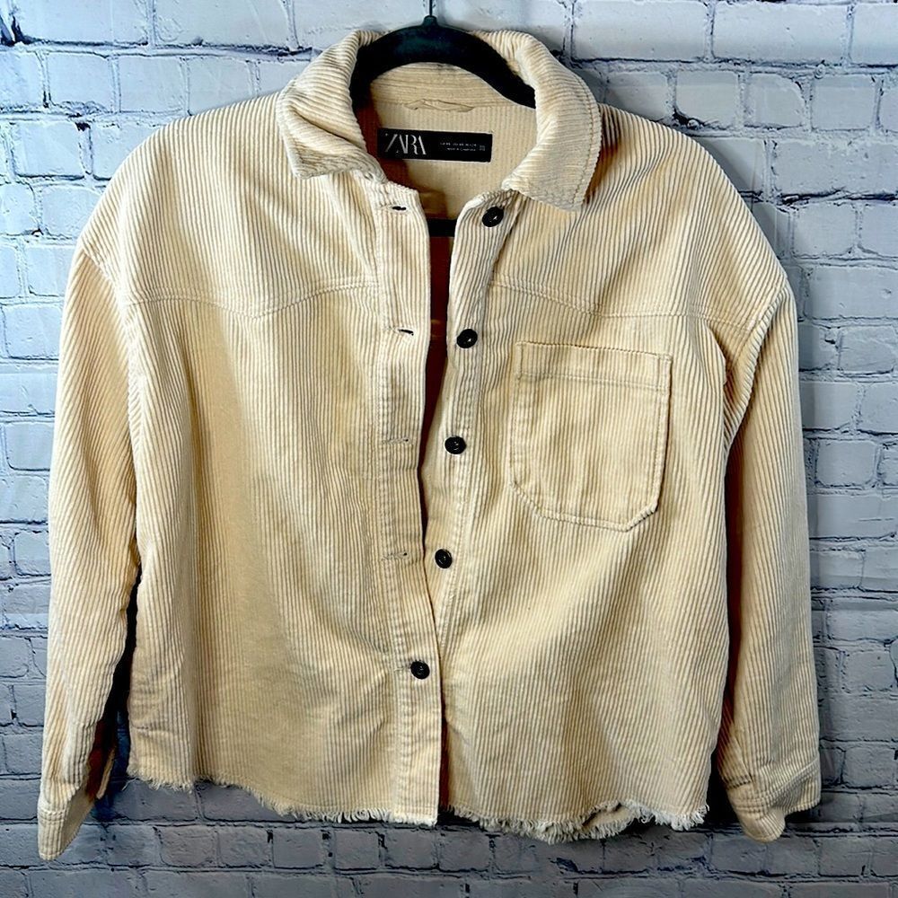 Zara Corduroy Button Up Jacket (Size Xs) - image 1